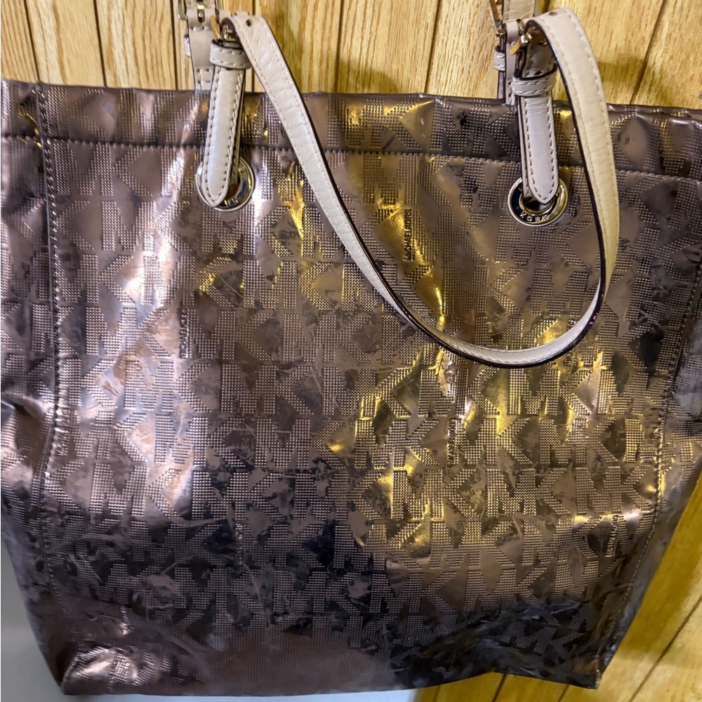 Michael Kors Shimmering Gold and Brown Tote